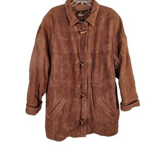 Wilsons Adventure Bound Brown Leather Suede Thinsulate Parka Jacket Mens XL